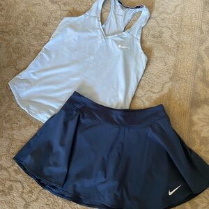 Nike Light Blue Tank Top and Navy Skirt Set